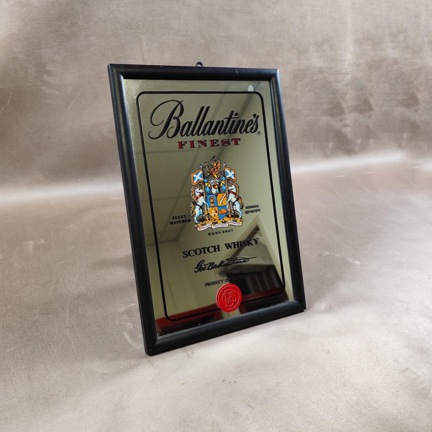 Miroir Publicitaire Whisky Ballantine's Made in France Vintage 1970