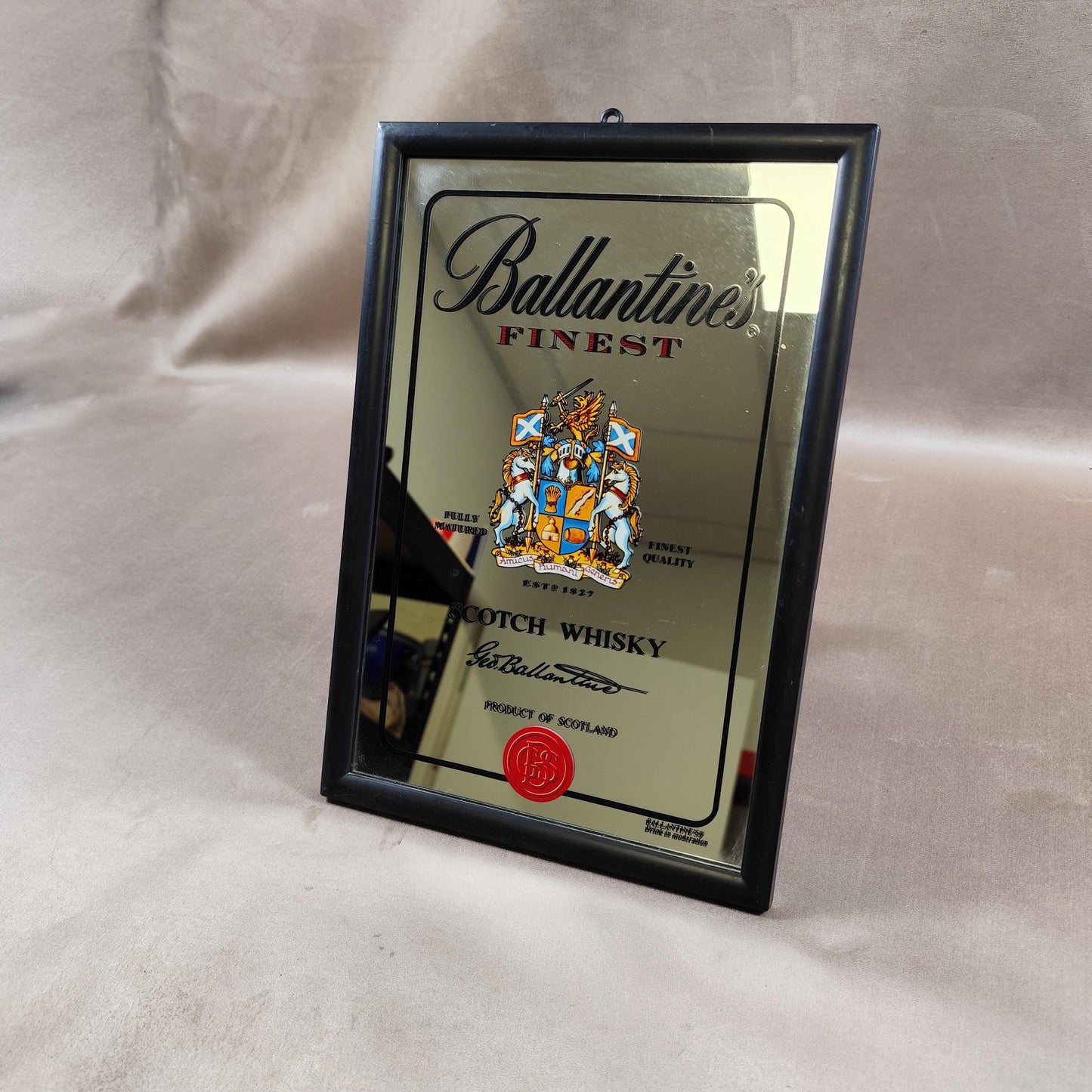 Miroir Publicitaire Whisky Ballantine's Made in France Vintage 1970