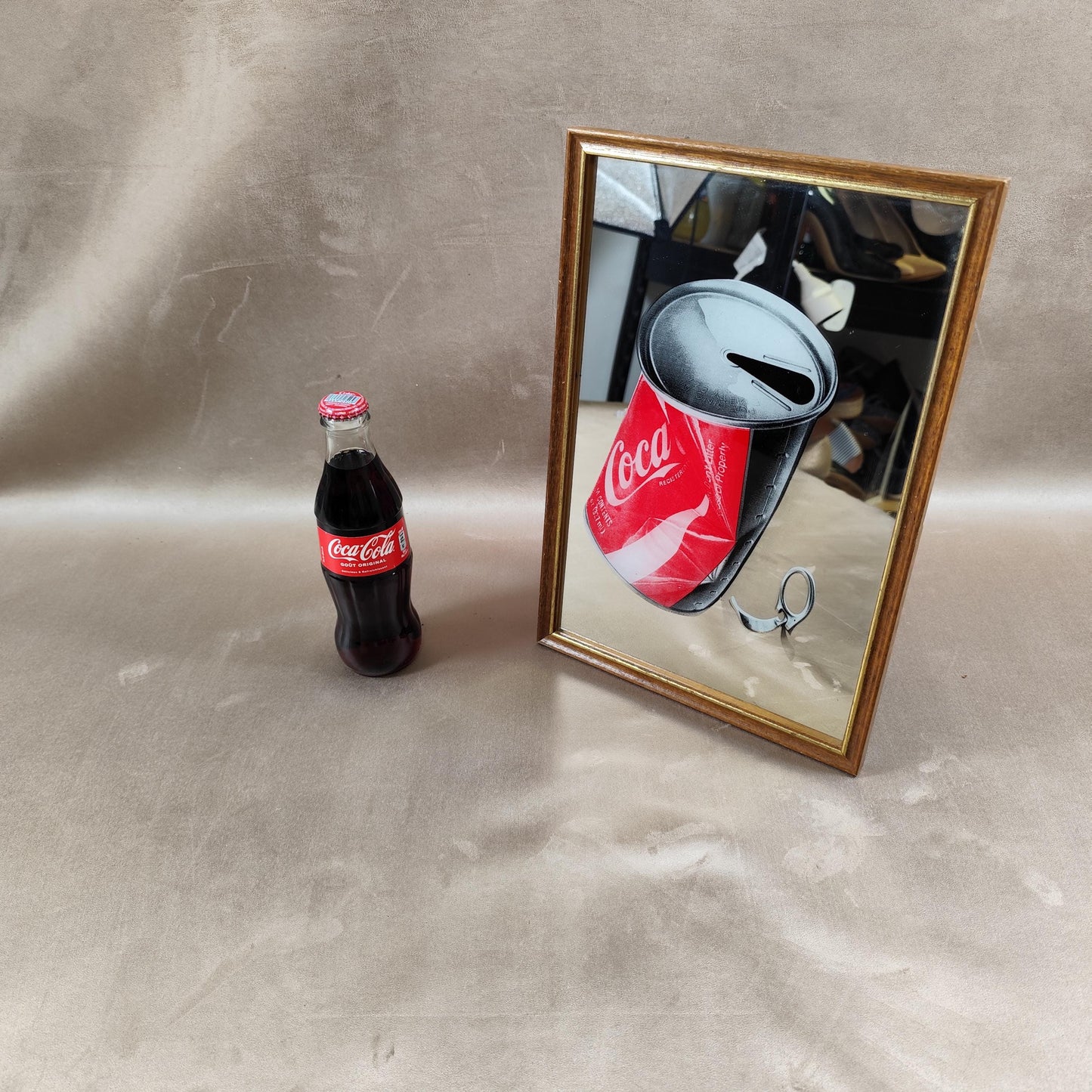 Miroir Publicitaire Coca Cola Made in France Vintage 1970