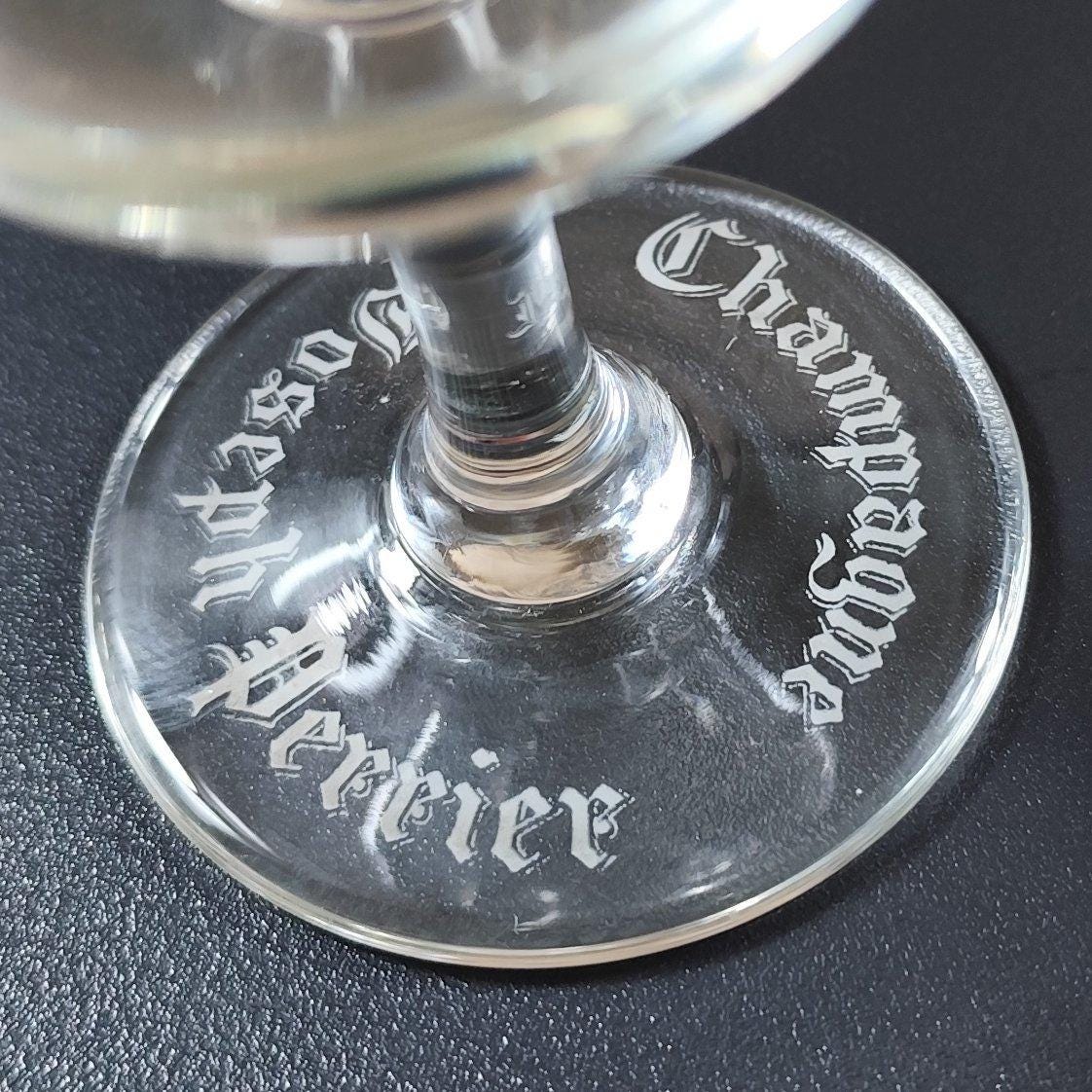 Lot de 2 Flûtes Champagne Joseph Perrier en verre Made in France Vintage 1970