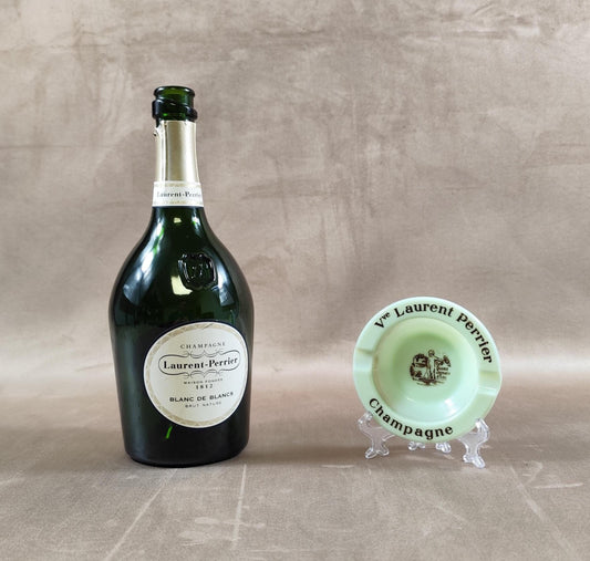 Cendrier Publicitaire Champagne Veuve Laurent Perrier en Porcelaine Made in France Vintage 1980