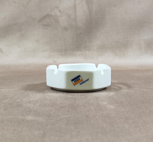 Cendrier Publicitaire Carte Visa Welcome par Corner Bank Card Center Made in France Vintage 1970