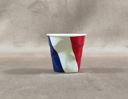 Gobelet Froissé REVOL en céramique à décor de drapeau Français Made in France Vintage 2000