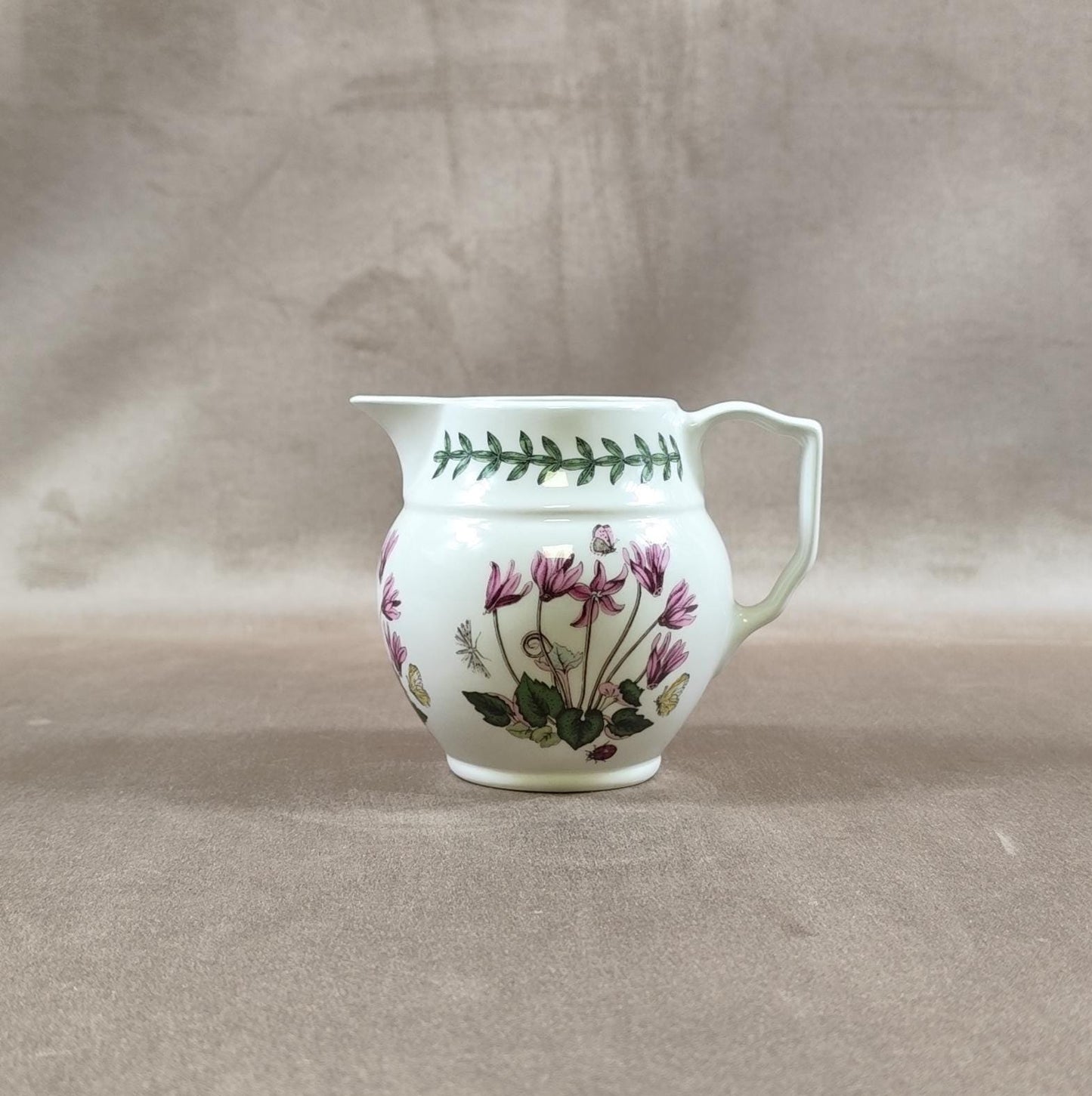 Pichet pot à lait Portmeiron The Botanic Garden en faience blanche Made in England Vintage 1970