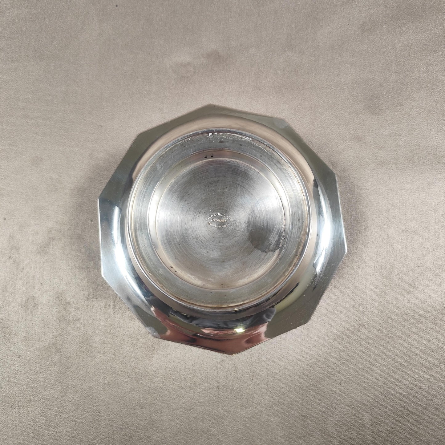 VERY RARE Moule à beurre Coquillor en métal argenté Poinçon d'Orfèvre Made in France Vintage 1950