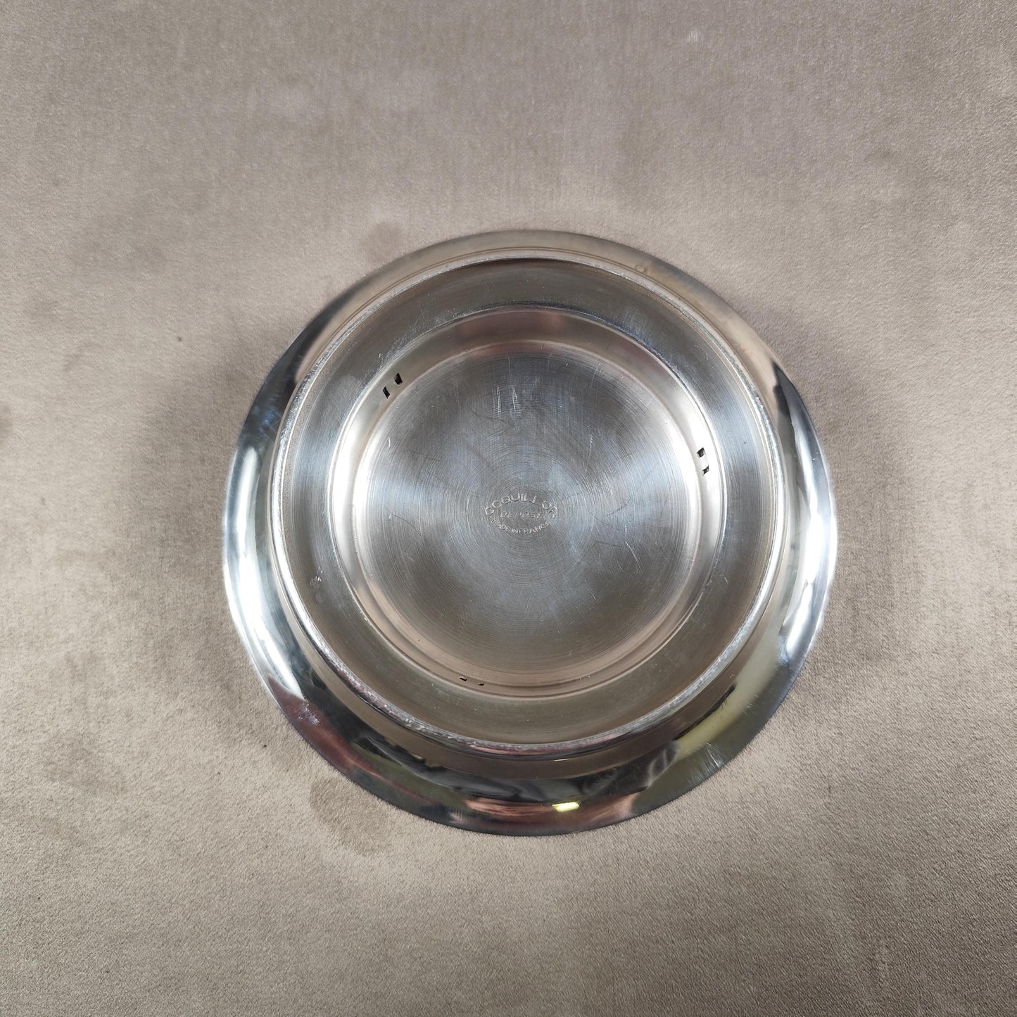 VERY RARE Moule à beurre Coquillor en métal argenté Poinçon d'Orfèvre Made in France Vintage 1950