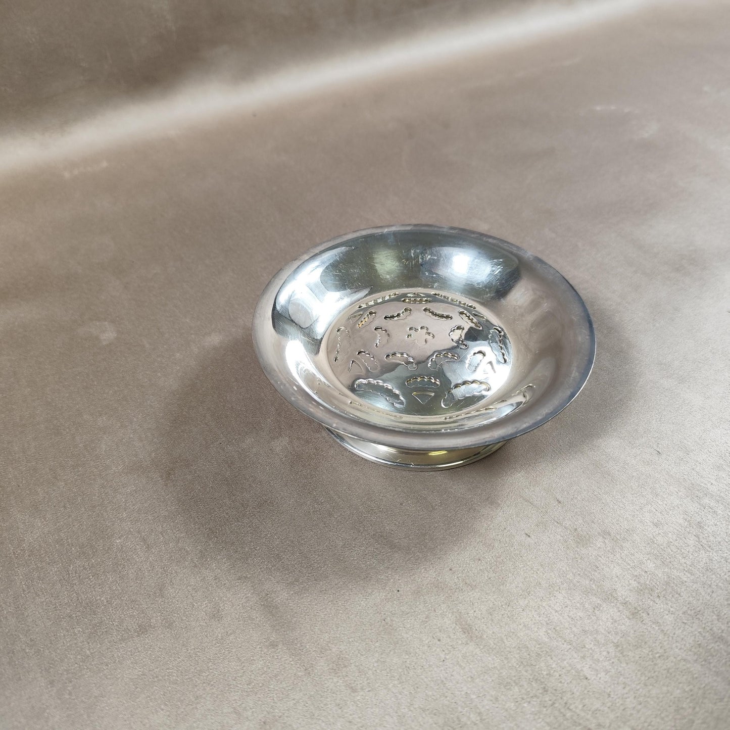 VERY RARE Moule à beurre Coquillor en métal argenté Poinçon d'Orfèvre Made in France Vintage 1950