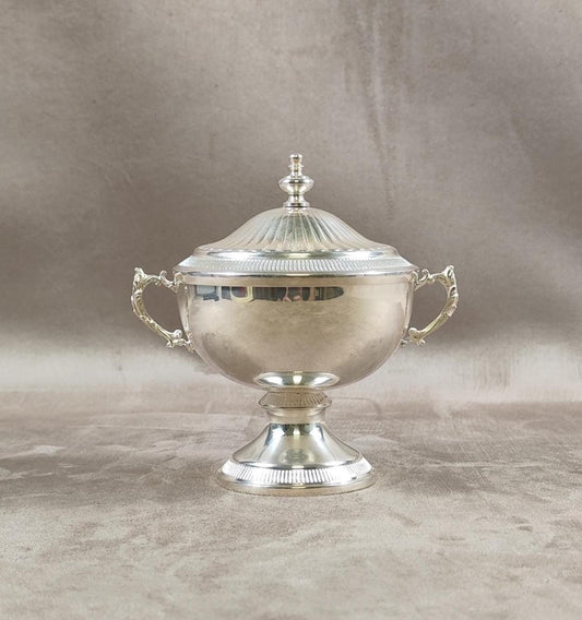 Sucrier en métal argenté avec poinçon dorfèvre Made in France Vintage 1960