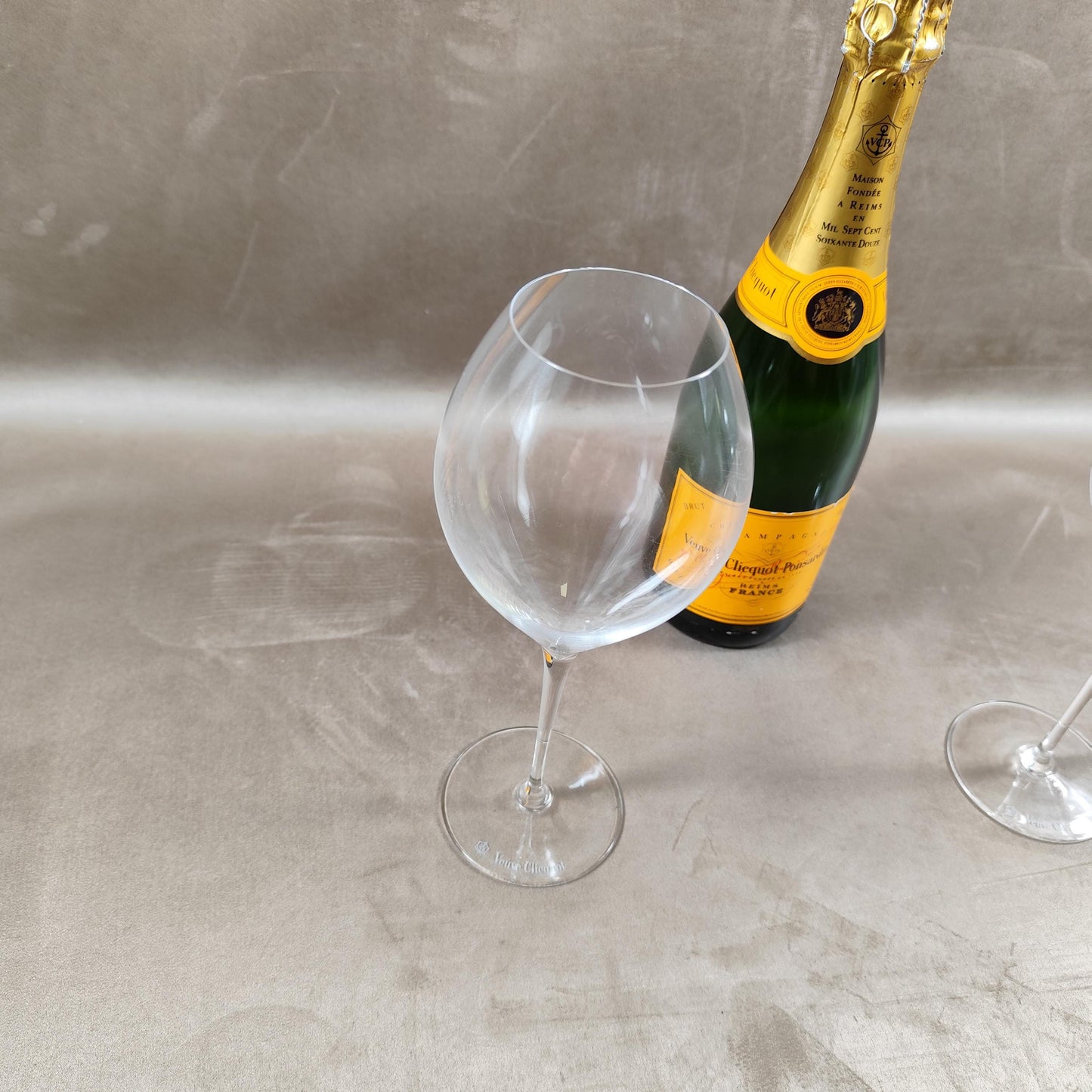 Coffret de 2 Flûtes Veuve Clicquot Ponsardin en cristal Made in France Vintage 1990