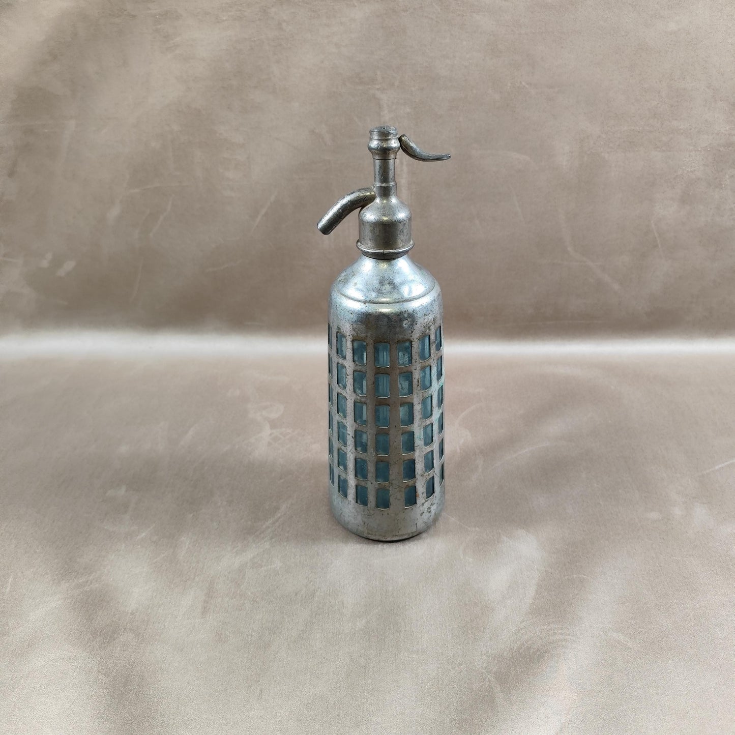 RARE Siphon à eau de seltz en verre et etain sans plomb Made in France vintage  1920