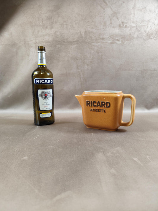 Pichet Ricard en céramique marron Made in France Vintage 1970