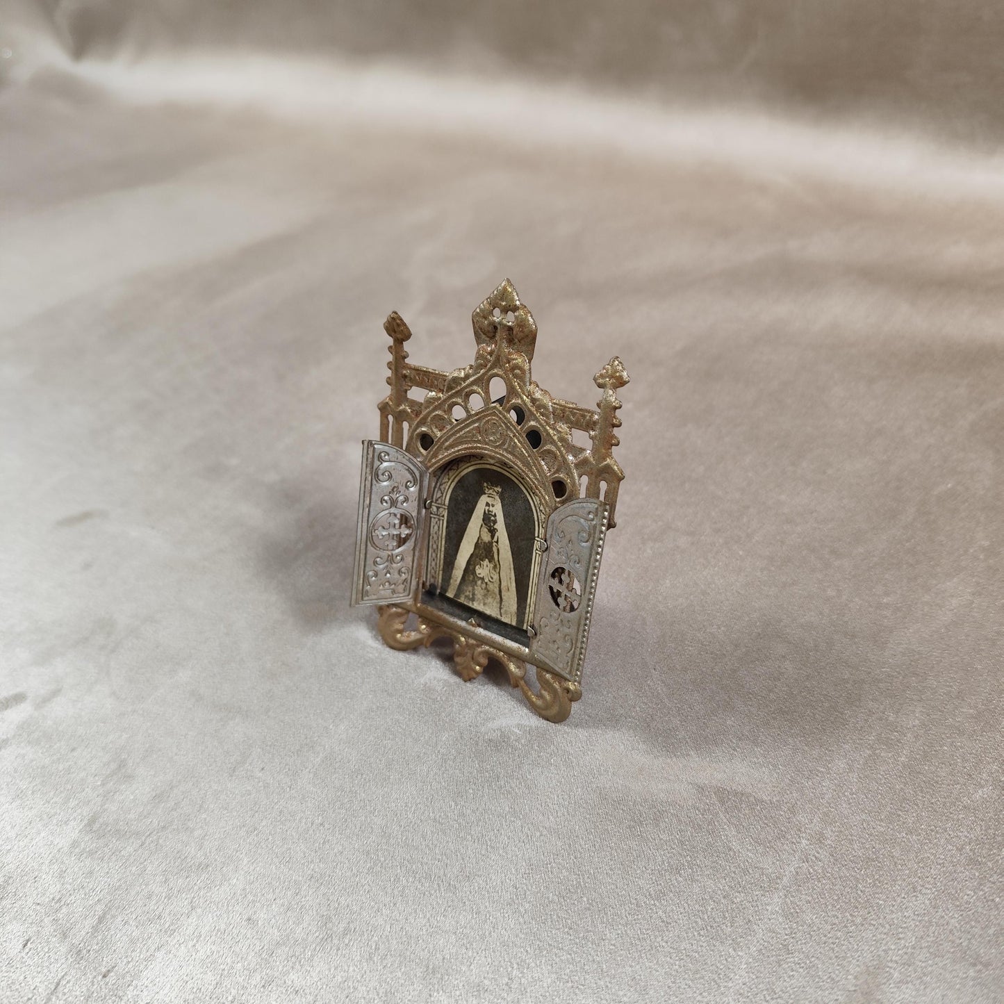 Cadre photo icone orthodoxe en métal Made in France Vintage 1900