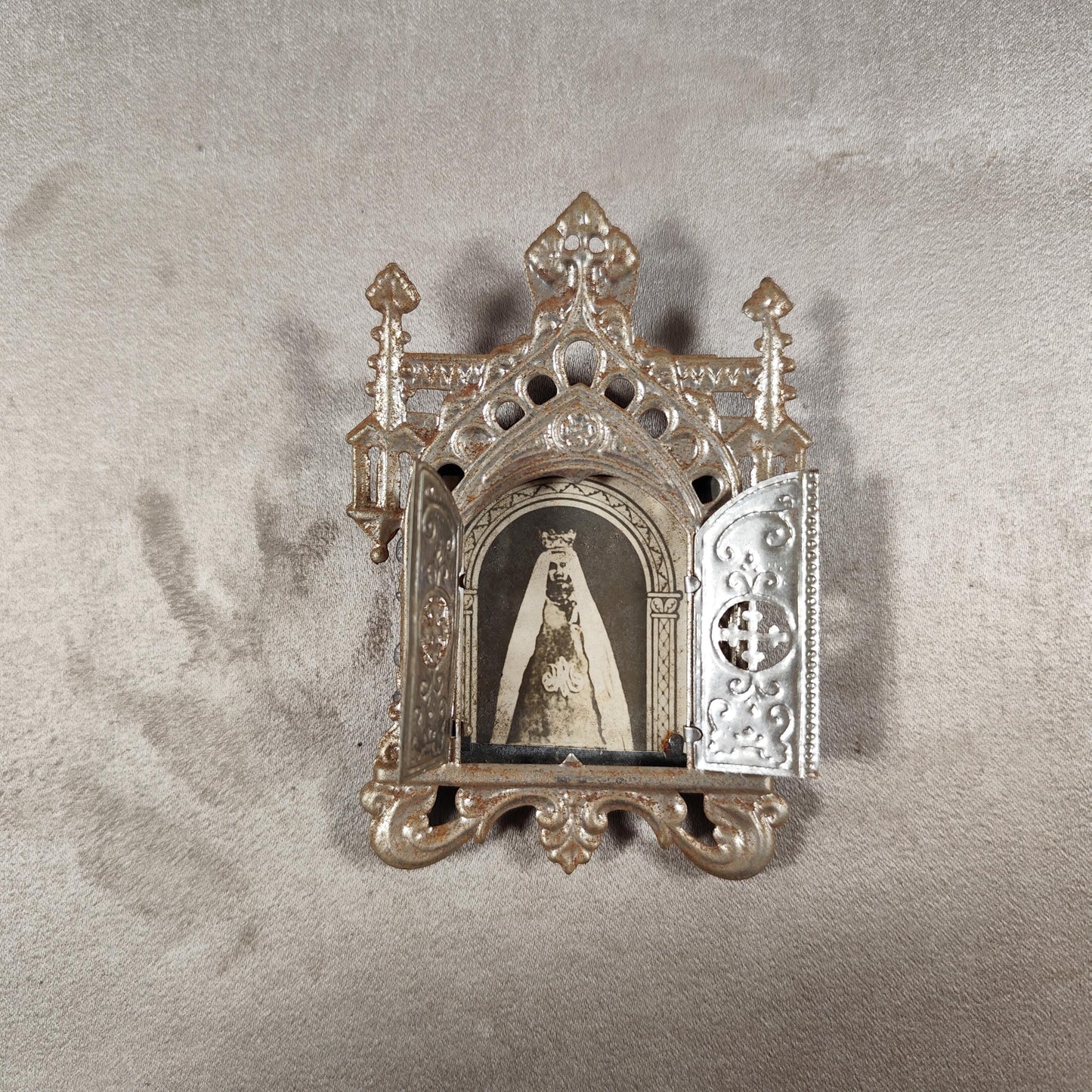 Cadre photo icone orthodoxe en métal Made in France Vintage 1900