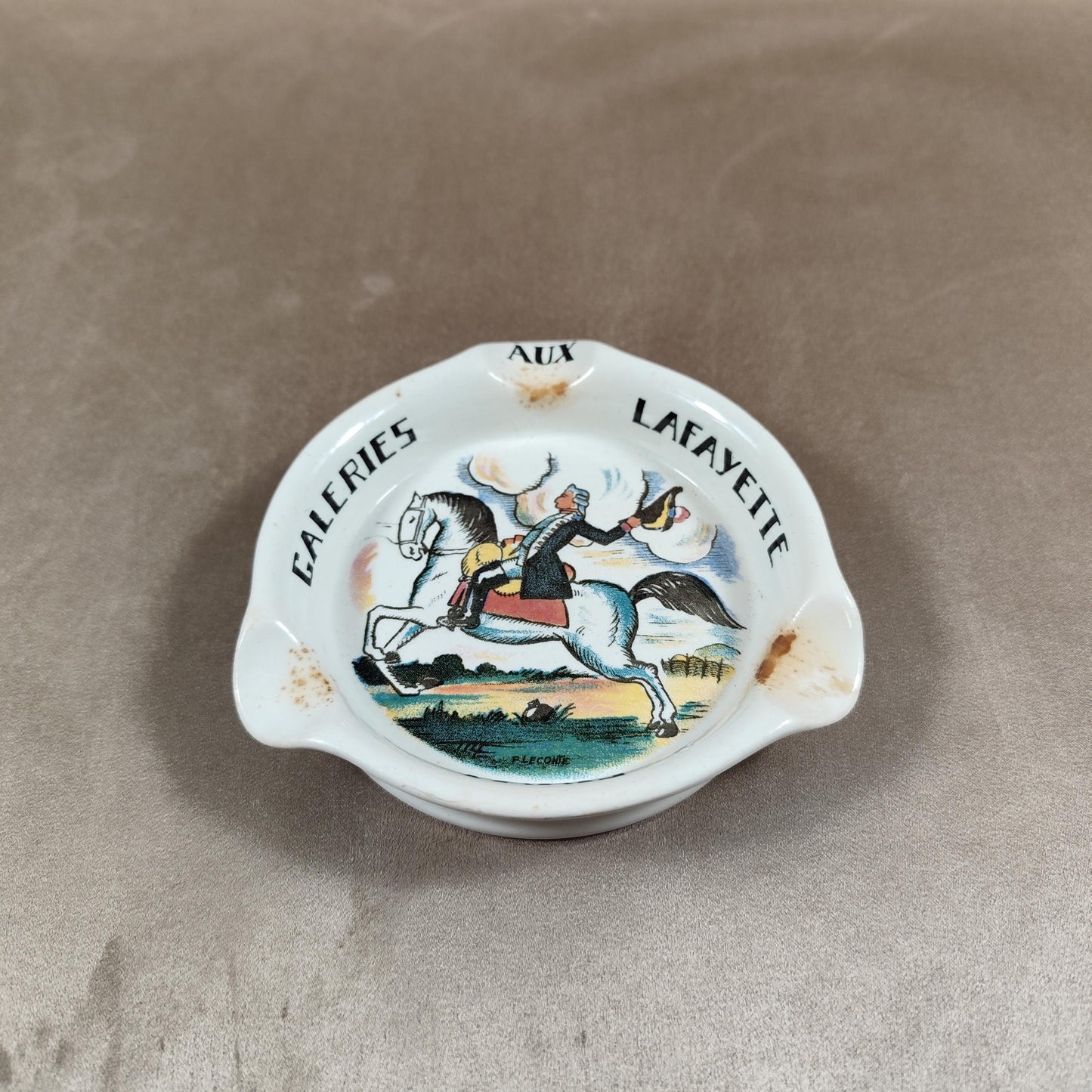 Cendrier Publicitaire Les Galeries Lafayette par Sarreguemines Made in France Vintage 1950