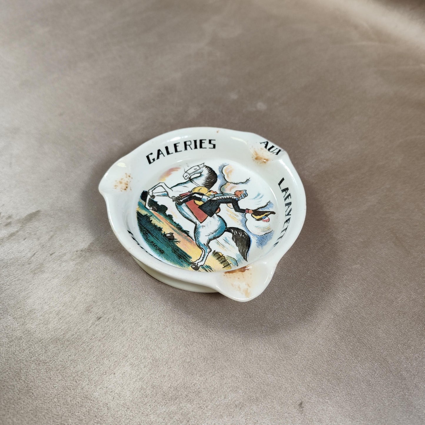 Cendrier Publicitaire Les Galeries Lafayette par Sarreguemines Made in France Vintage 1950