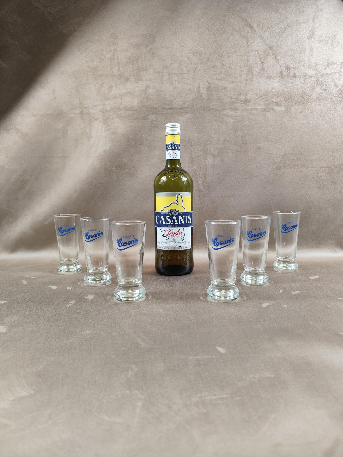 Lot de 6 verres Casanis Made in France Vintage 1980