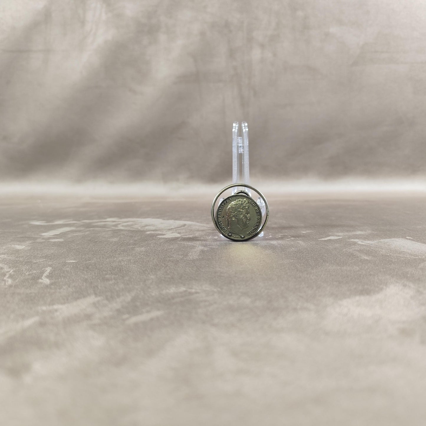 RARE Pince à documents pièce de 5 Francs en argent massif 925 Louis Phillipe Made in France Vintage 1900