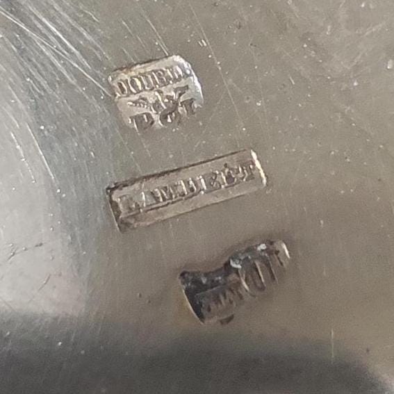 Cafetière verseuse en métal argenté avec Poinçon d'Orfèvre Made in France 1900