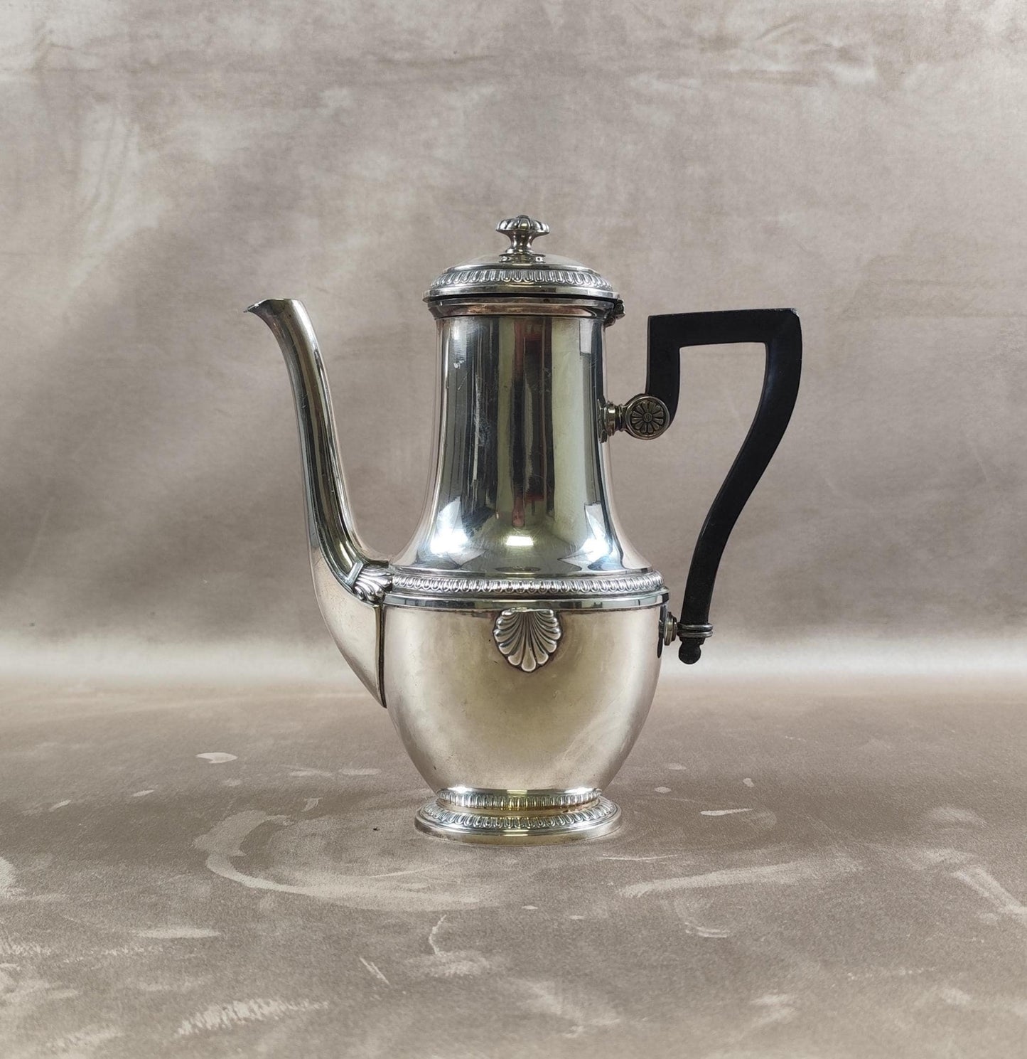 Cafetière verseuse en métal argenté Christofle Gallia modèle Vendome Made in France 1900