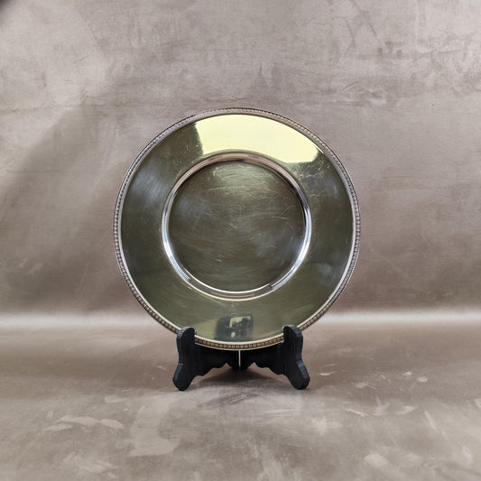 Plat assiette Christofle en métal argenté ligne Malmaison avec poinçon d'orfèvre Made in France Vintage 1900