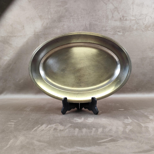 Plat Christofle ligne Malmaison en métal argenté avec poinçon d'orfèvre Made in France Vintage 1900