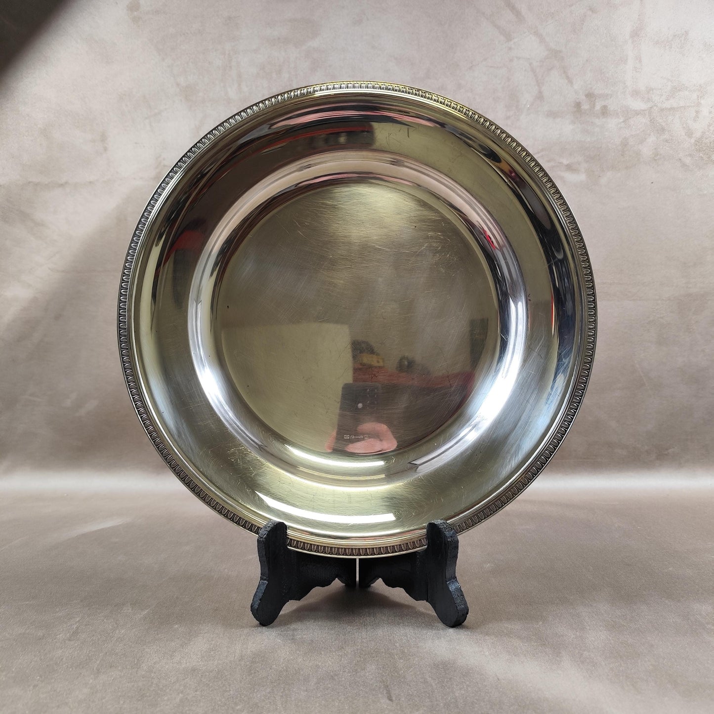 Plat Christofle en métal argenté ligne Malmaison avec poinçon d'orfèvre Made in France Vintage 1900