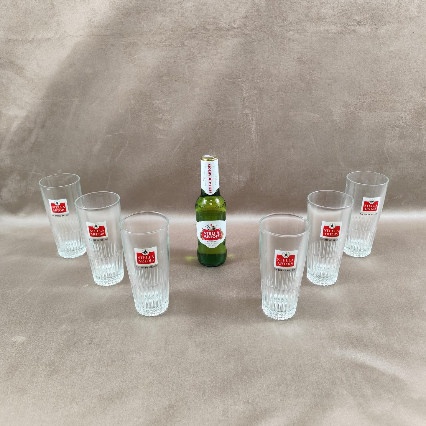 Lot de 6 verres à bière Stella Artois en verre Made in France Vintage 1980