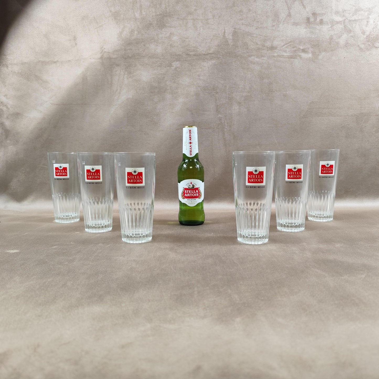 Lot de 6 verres à bière Stella Artois en verre Made in France Vintage 1980