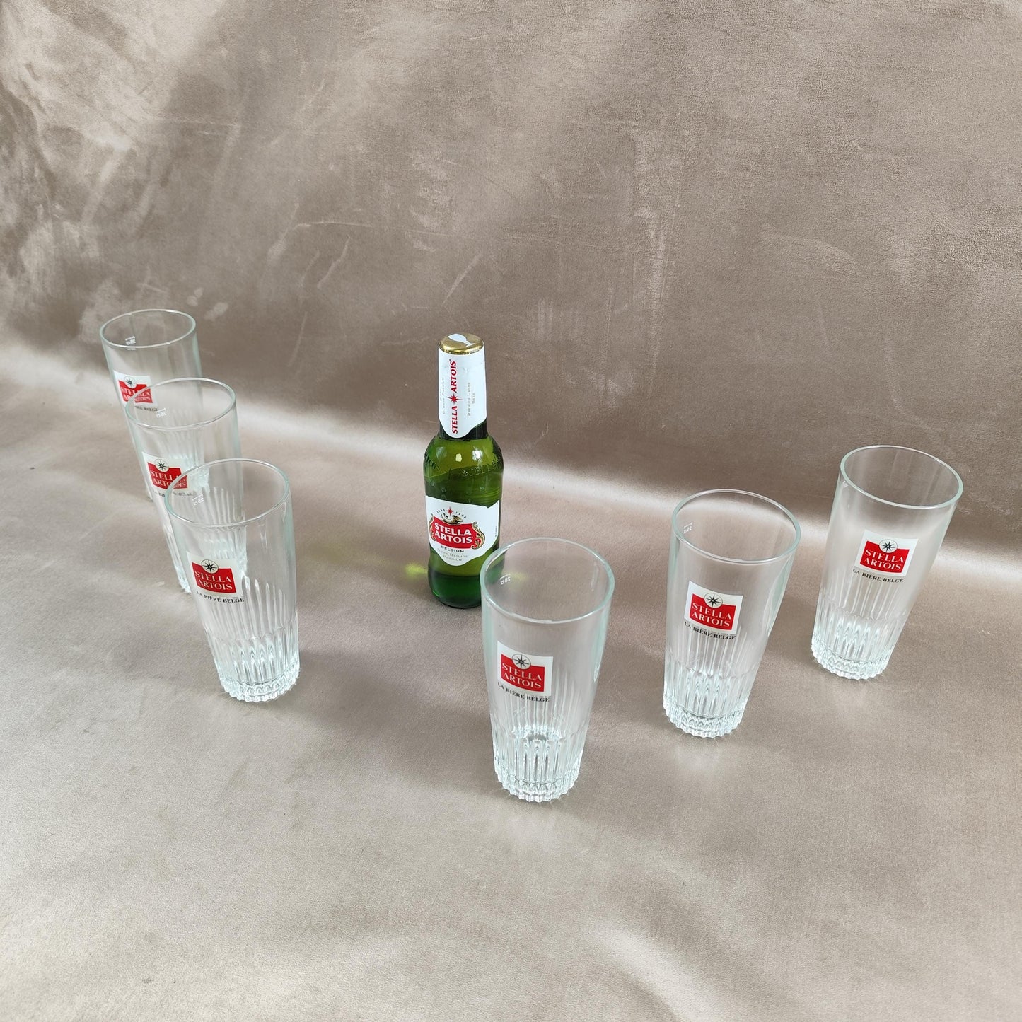 Lot de 6 verres à bière Stella Artois en verre Made in France Vintage 1980