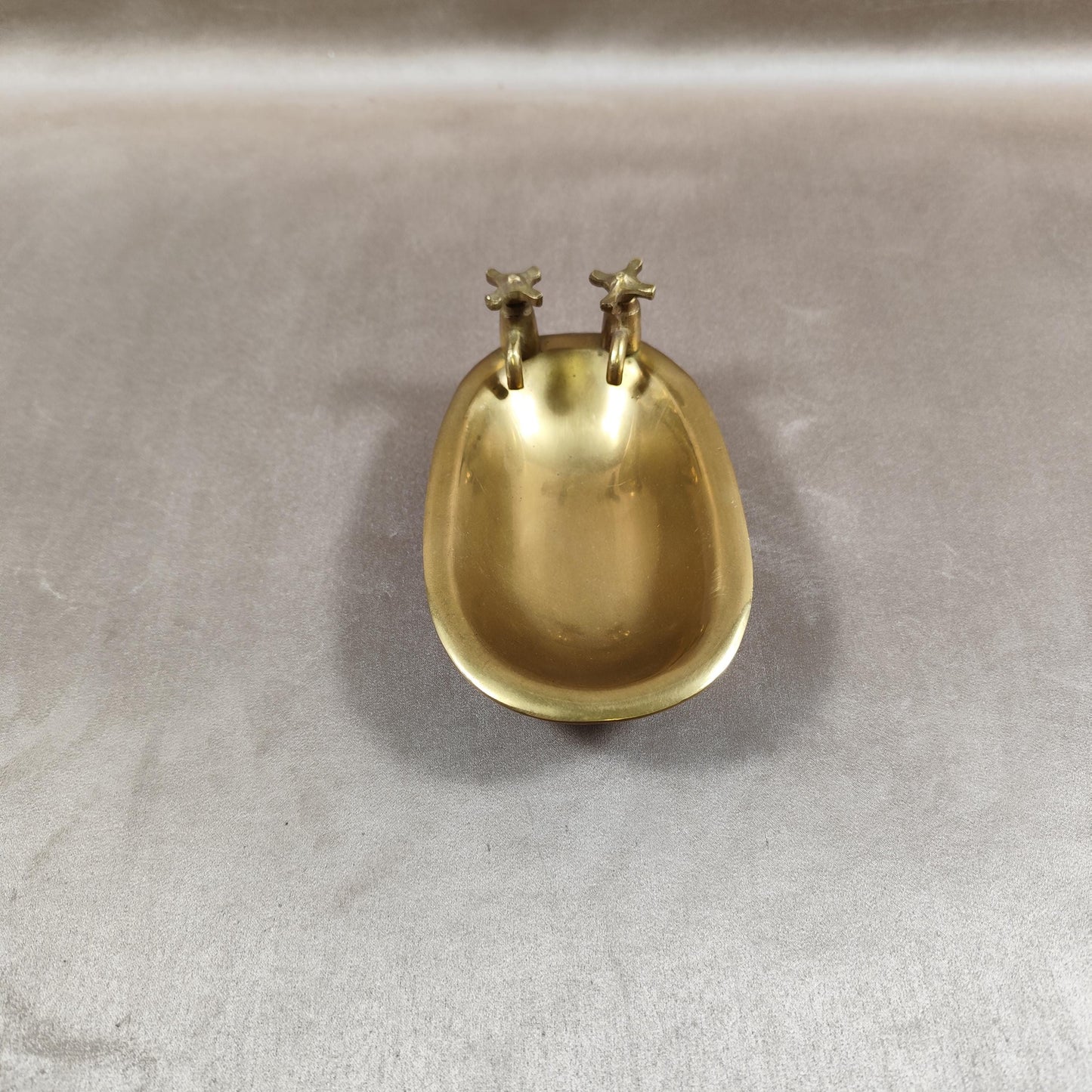 Porte savon en laiton massif en forme de baignoire Made in France 1980