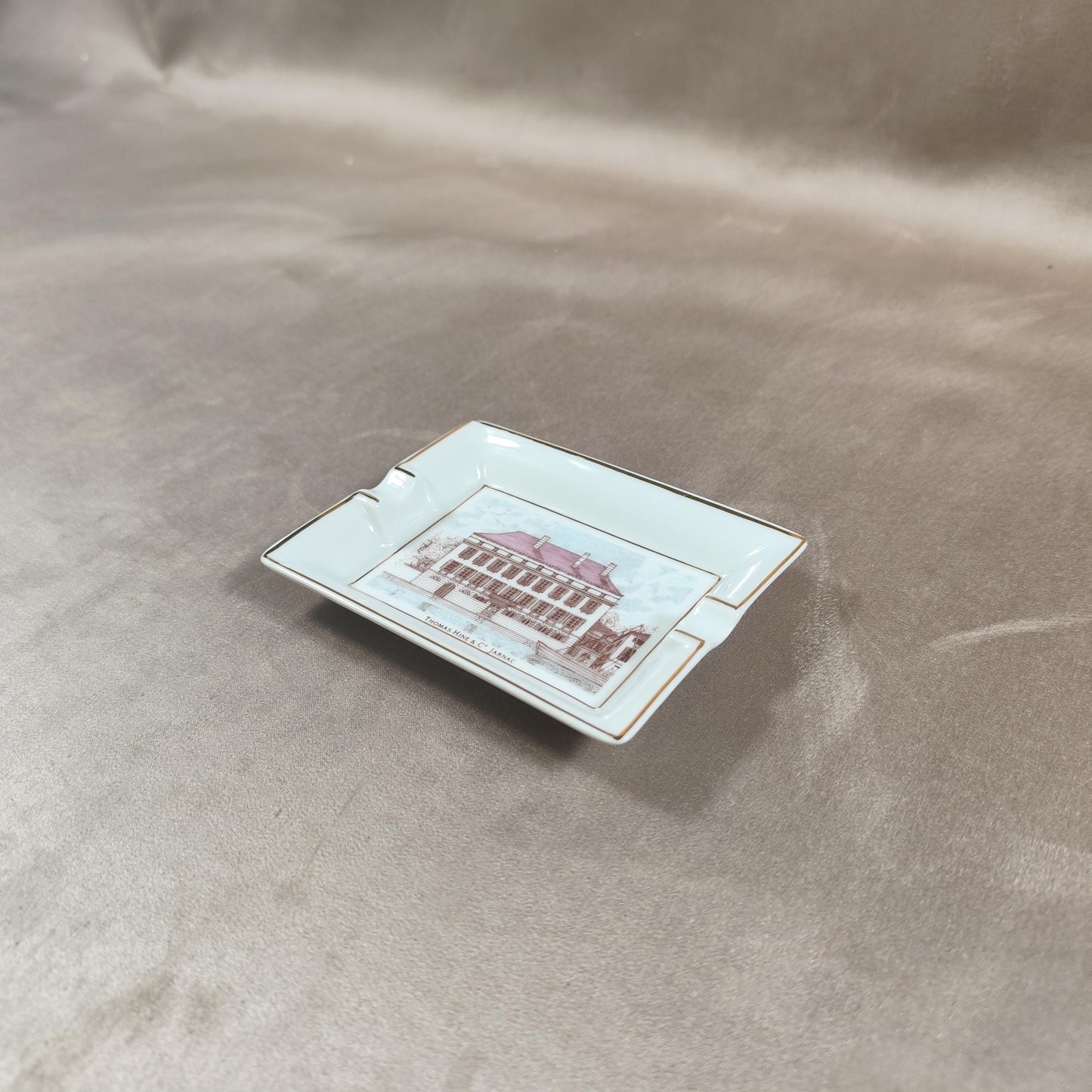 Cendrier Publicitaire Cognac Thomas Hine & Cie Jarnac par Artoria Limoges Made in France Vintage 1970