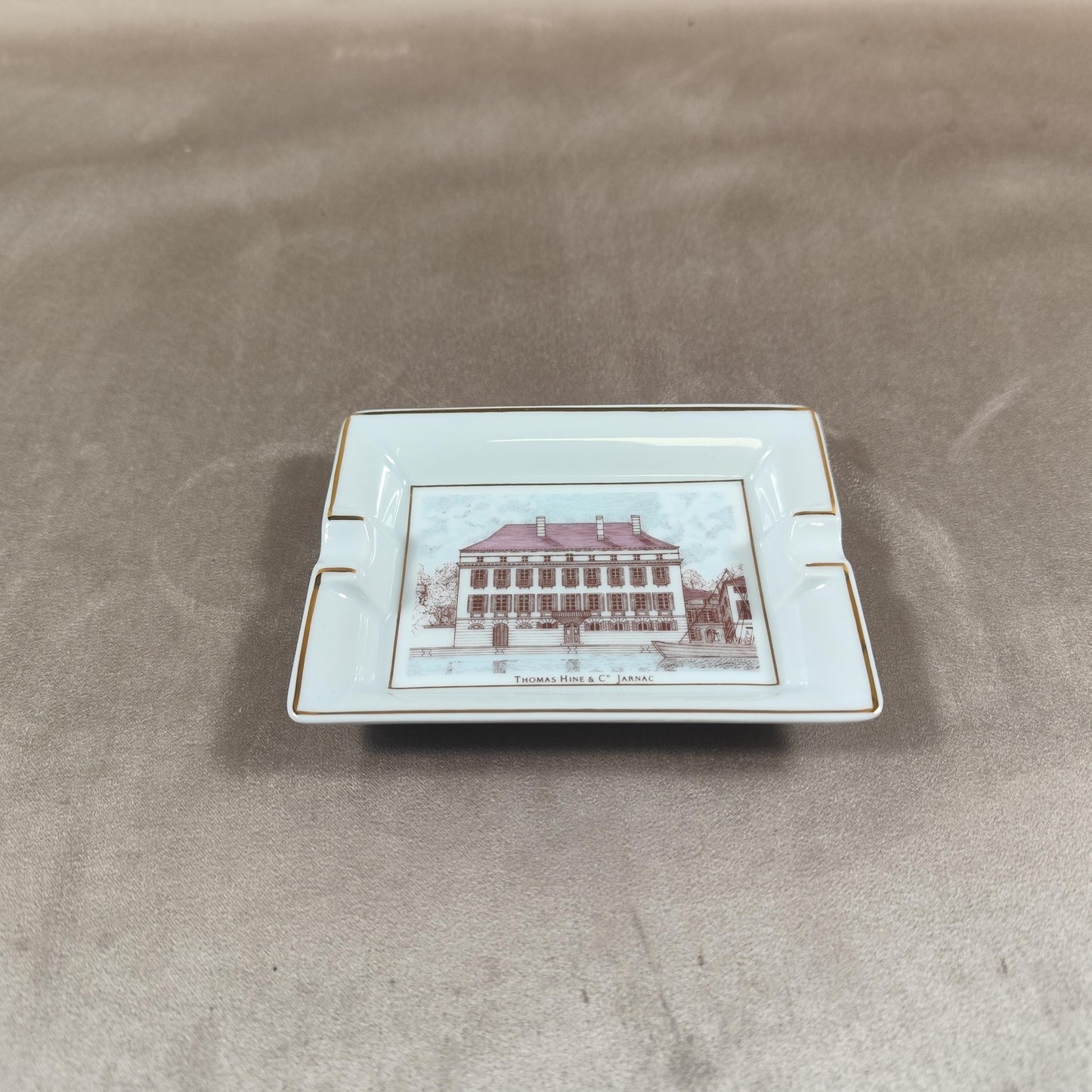 Cendrier Publicitaire Cognac Thomas Hine & Cie Jarnac par Artoria Limoges Made in France Vintage 1970