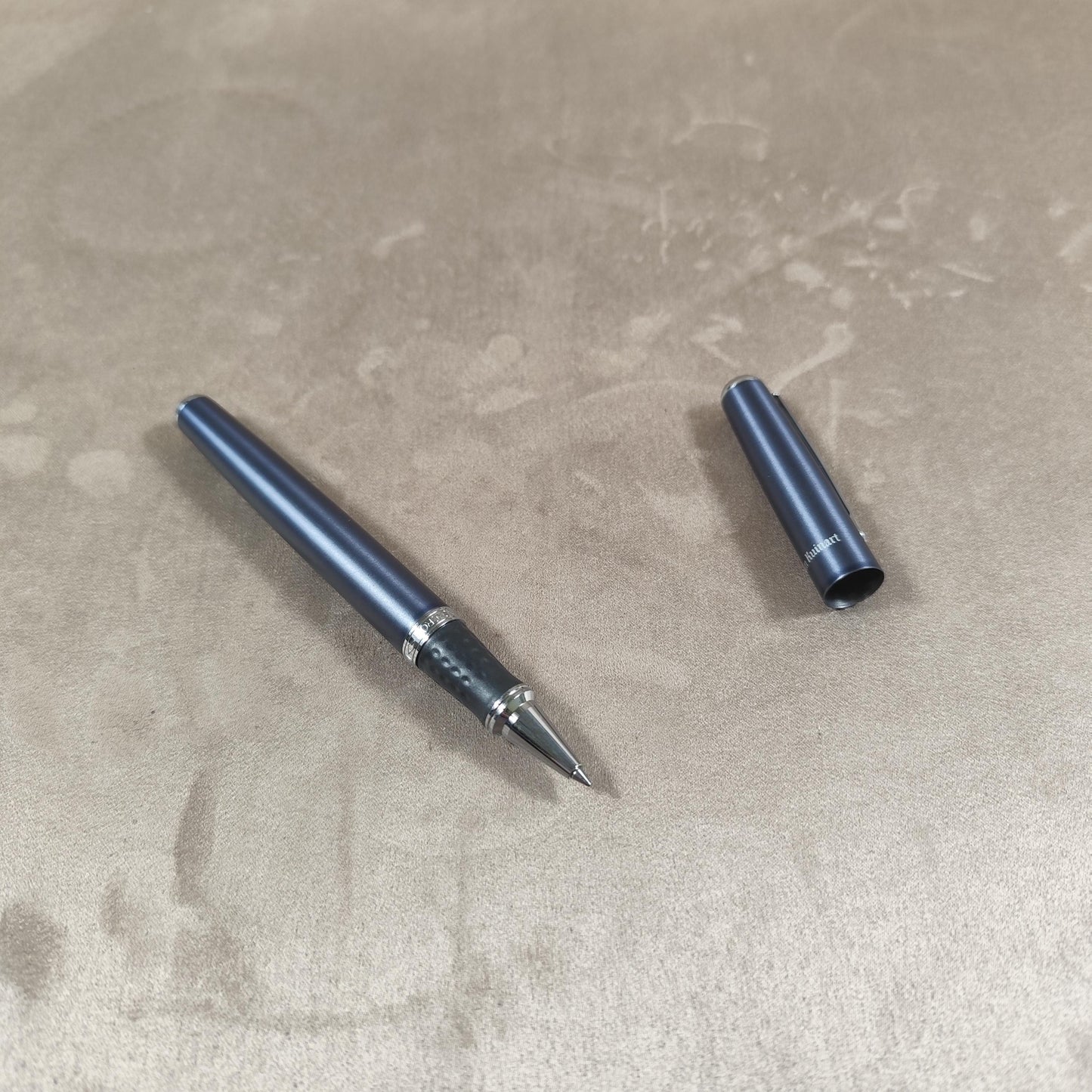 RARE Stylo roller Dom Ruinart gris métal Made in France Vintage 1980