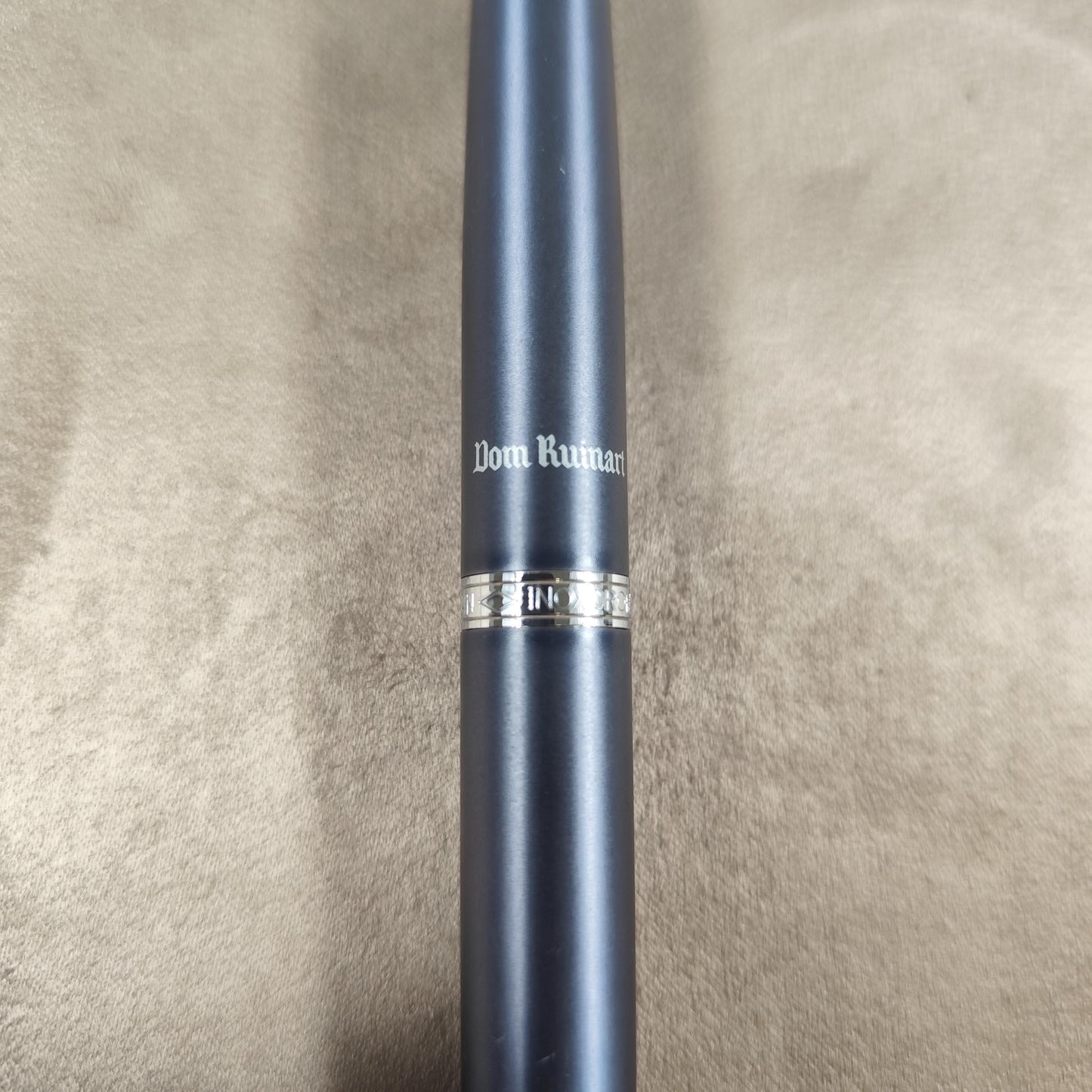 RARE Stylo roller Dom Ruinart gris métal Made in France Vintage 1980