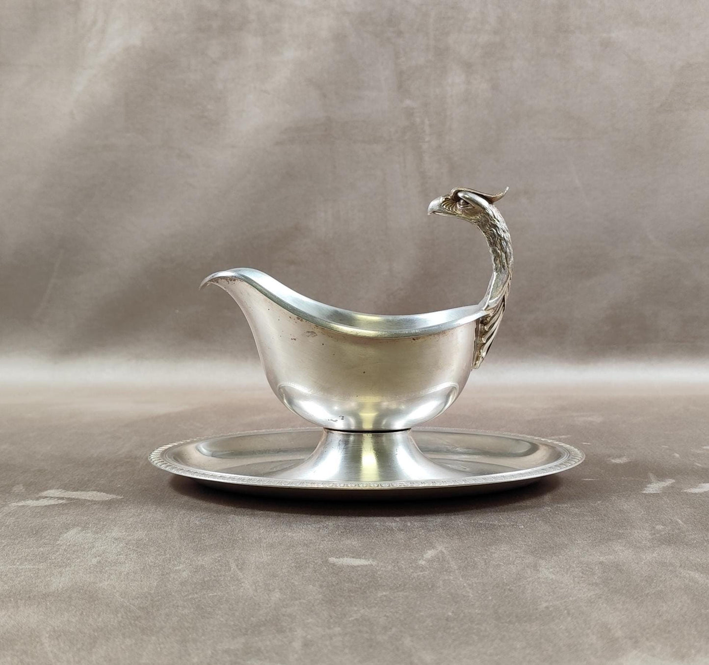 VERY RARE Saucière Christofle Aigle modèle Malmaison style Empire en Métal Argenté Made in France Vintage 1900