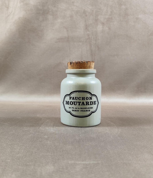 Moutardier Moutarde Fauchon en gres  Made in France Vintage 1970