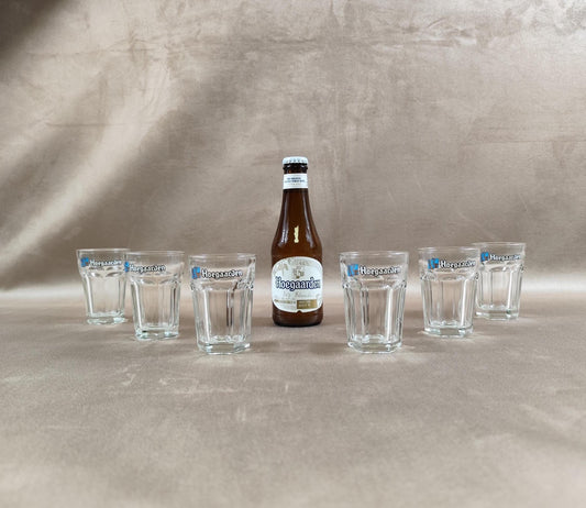 Lot de 6 verres à bière Hoegaarden en verre Made in France Vintage 2000