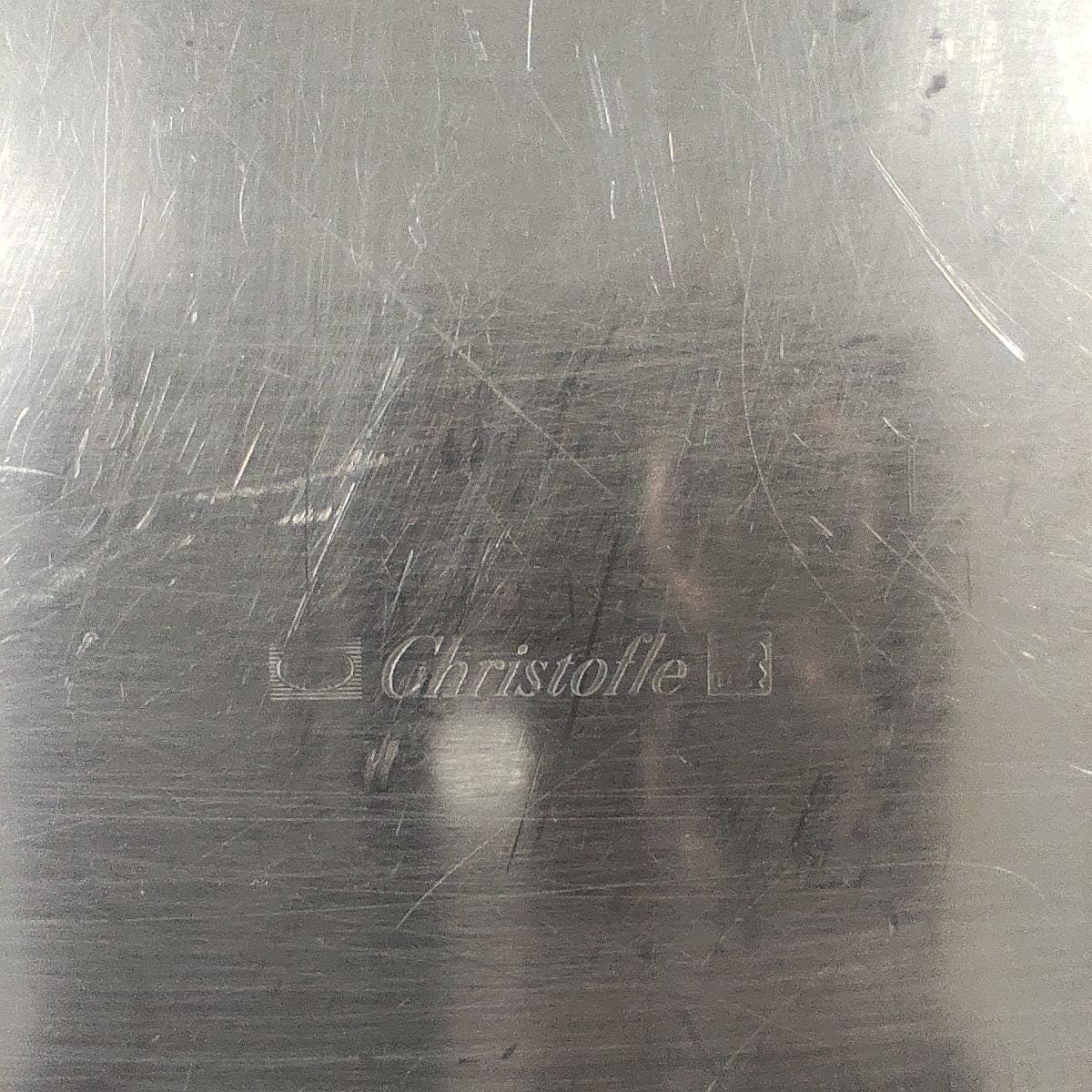 Plat Christofle en métal argenté ligne Malmaison avec poinçon d'orfèvre Made in France Vintage 1900