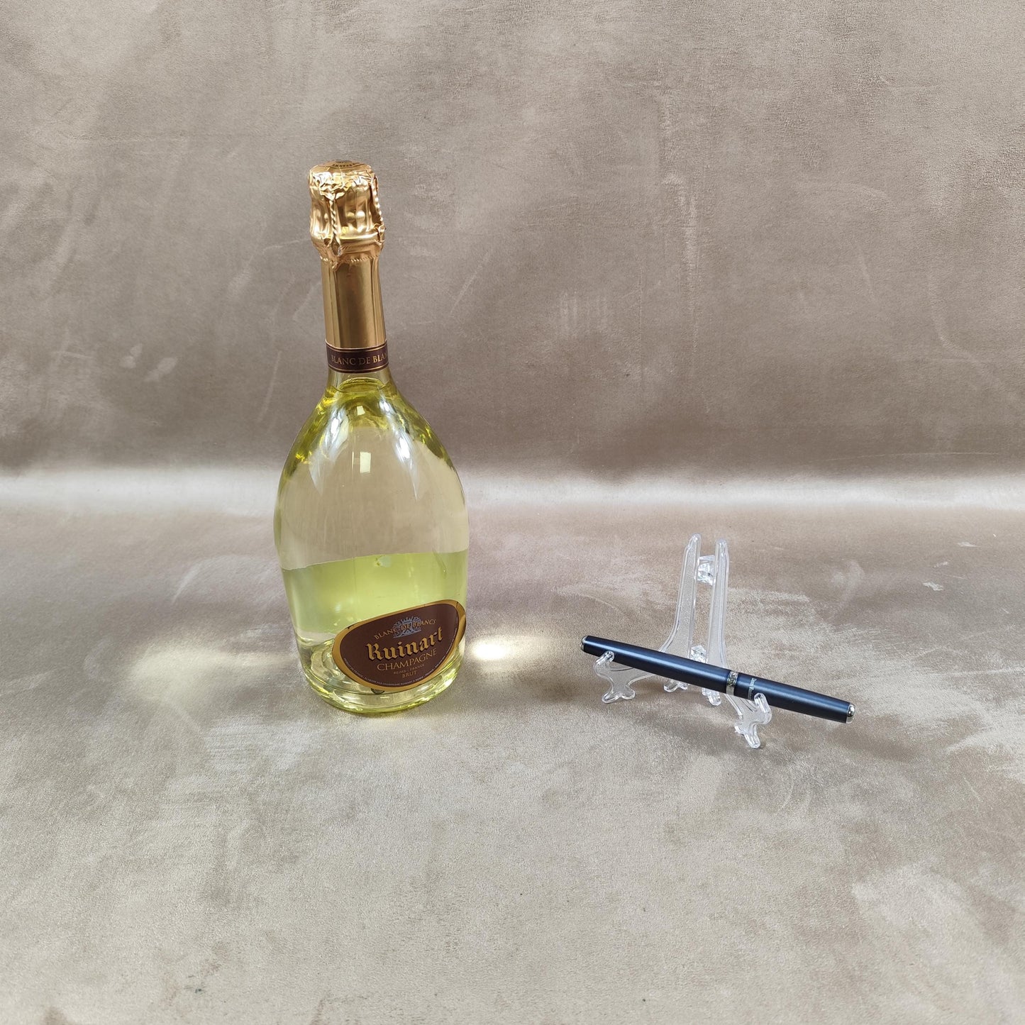 RARE Stylo roller Dom Ruinart gris métal Made in France Vintage 1980