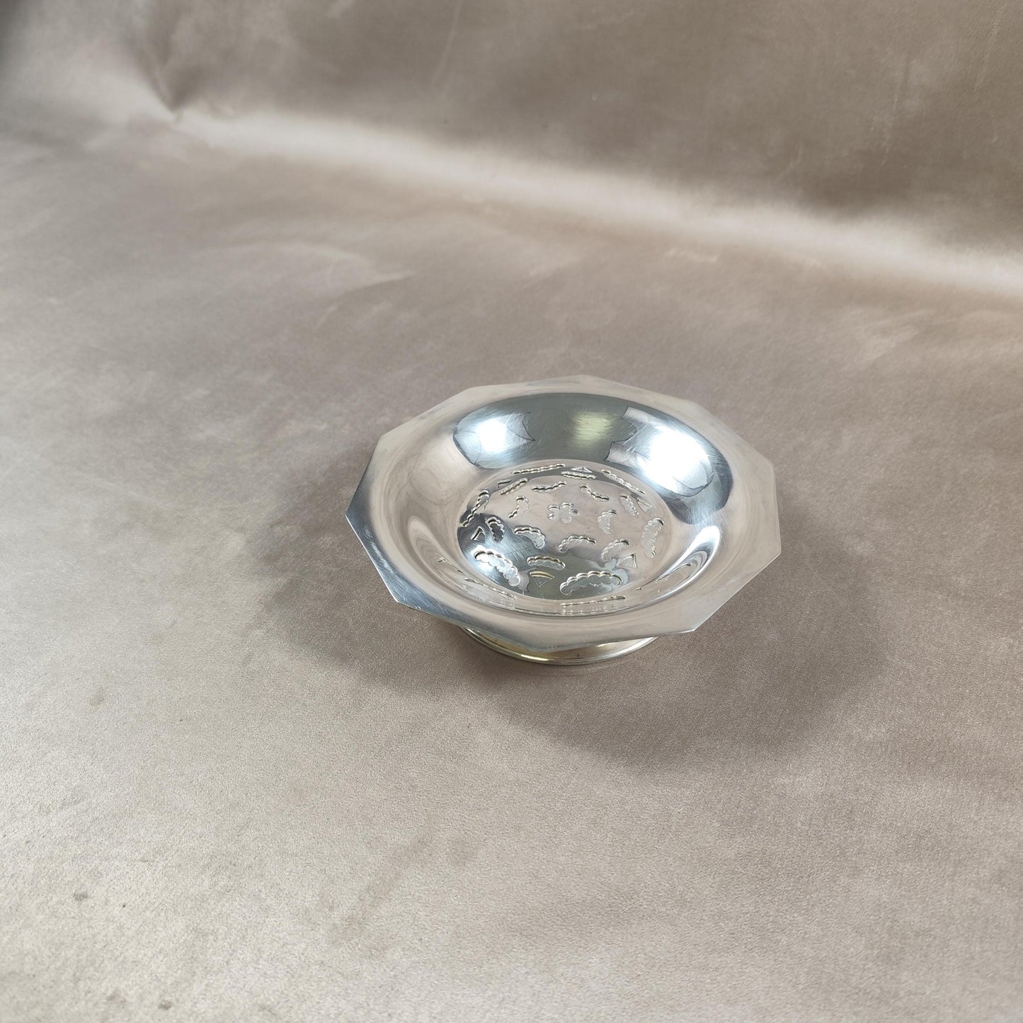 VERY RARE Moule à beurre Coquillor en métal argenté Poinçon d'Orfèvre Made in France Vintage 1950