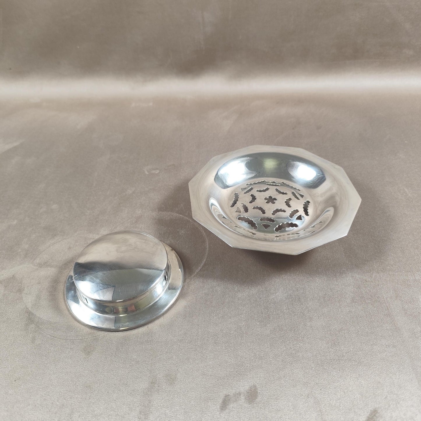 VERY RARE Moule à beurre Coquillor en métal argenté Poinçon d'Orfèvre Made in France Vintage 1950