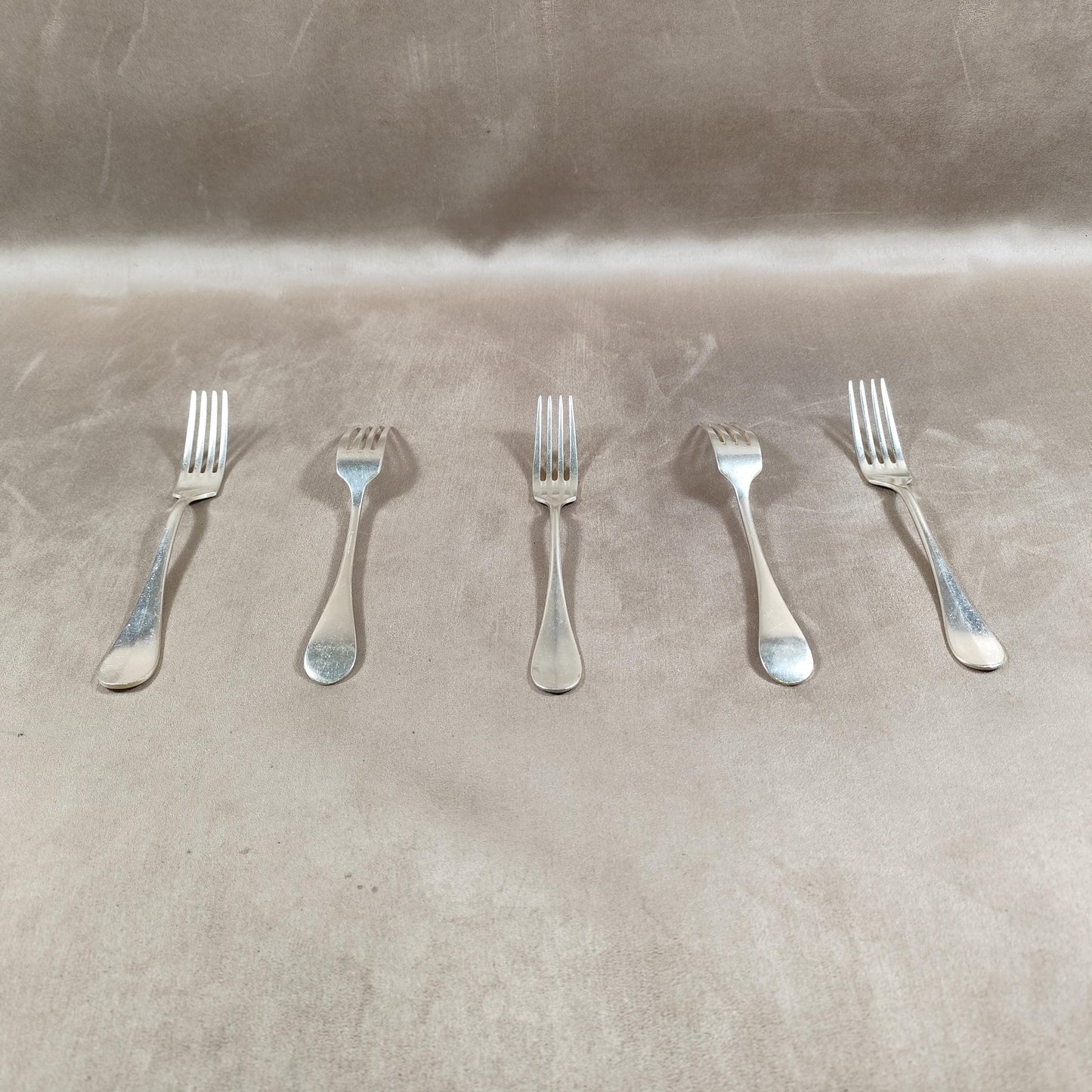 Lot de 5 Fourchette Christofle en métal argenté modèle uniplat  Made in France Vintage 1980