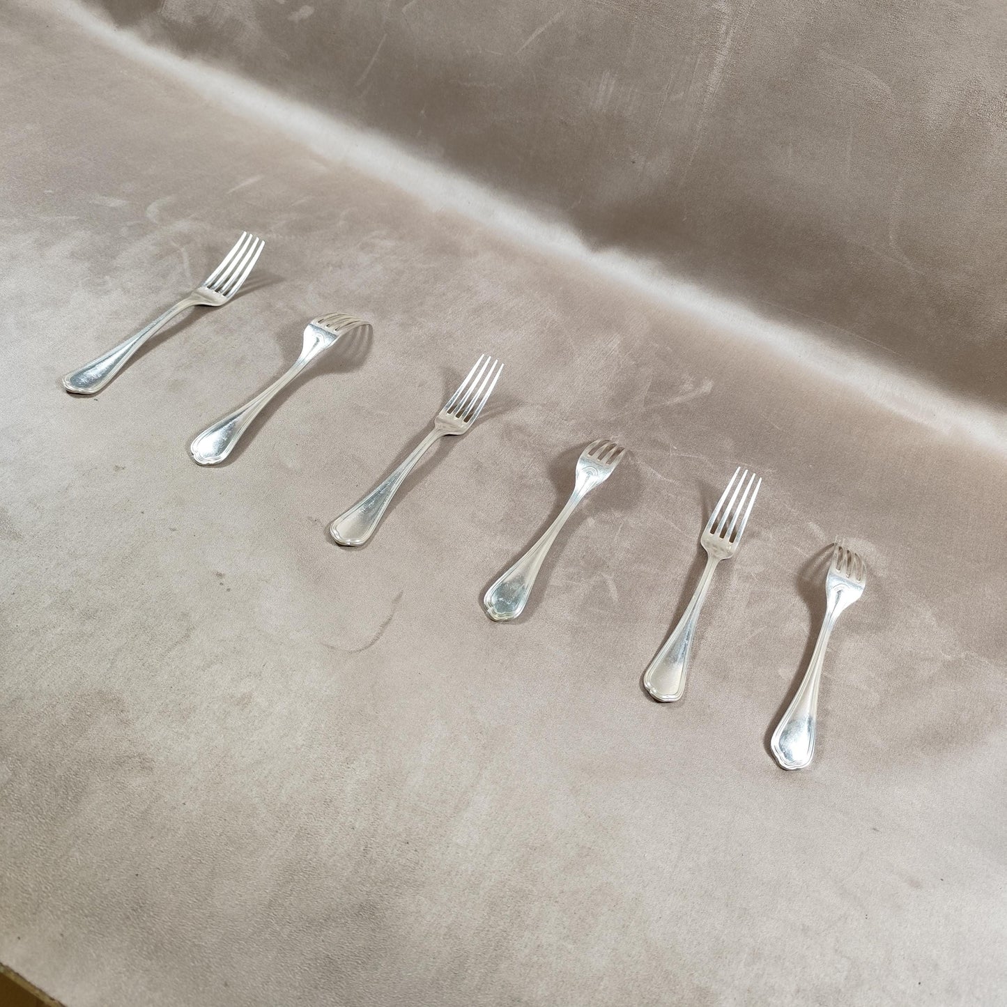 Lot de 6 Fourchette Christofle en métal argenté modèle uniplat Made in France Vintage 1980