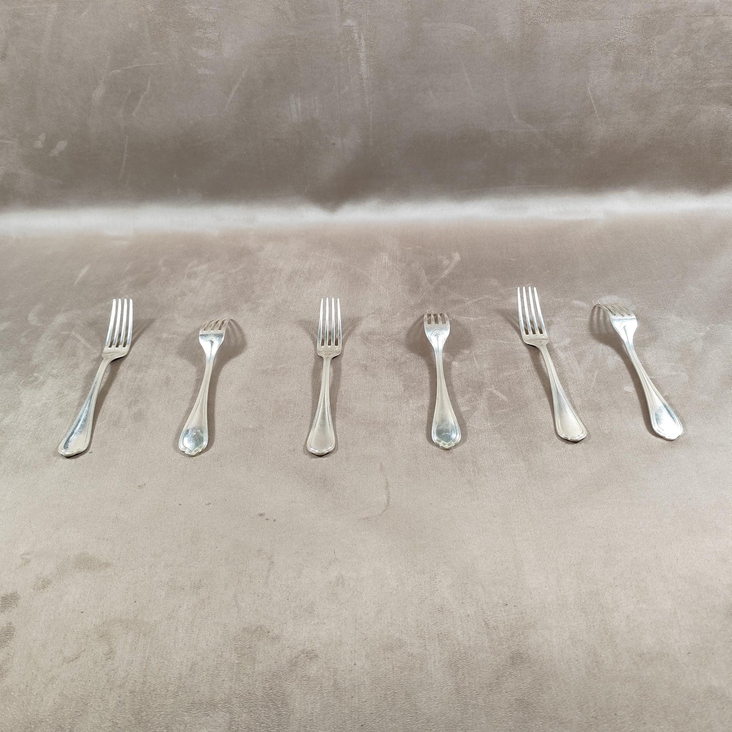 Lot de 6 Fourchette Christofle en métal argenté modèle uniplat Made in France Vintage 1980