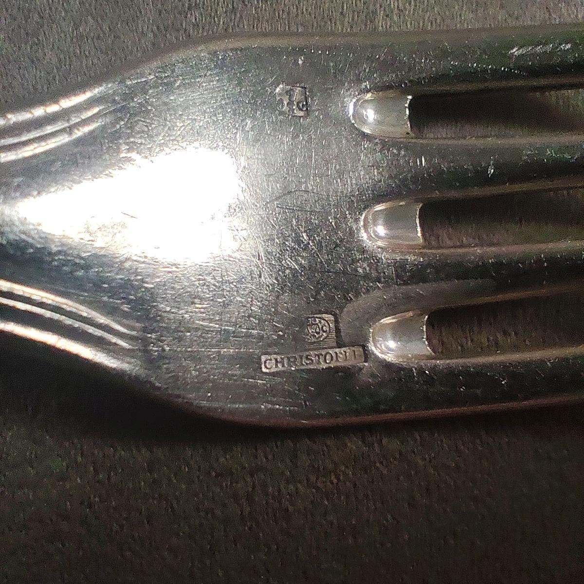 Lot de 6 Fourchette Christofle en métal argenté modèle uniplat Made in France Vintage 1980