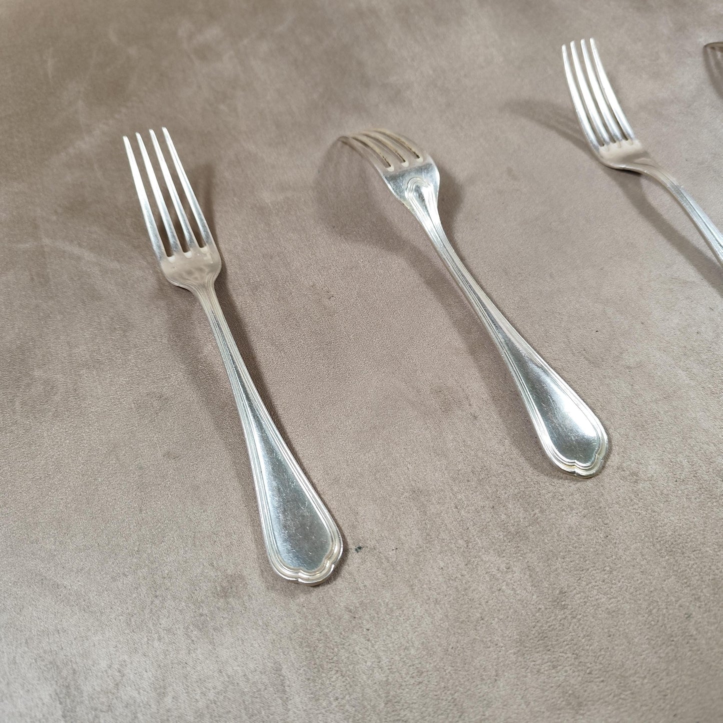 Lot de 6 Fourchette Christofle en métal argenté modèle uniplat Made in France Vintage 1980