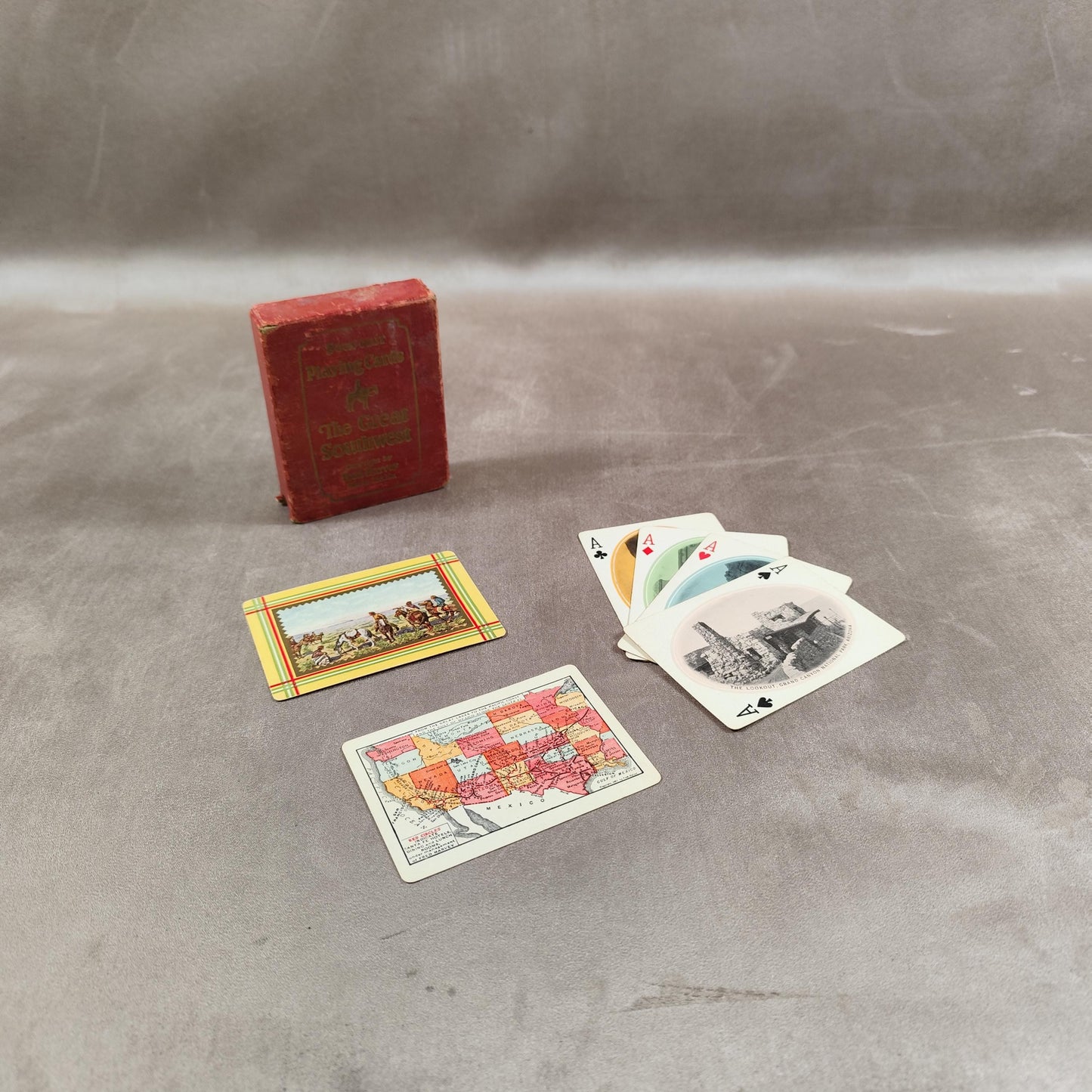 Jeu de 52 cartes Souvenir Sud Ouest des Etats Unis Made in USA Vintage 1960