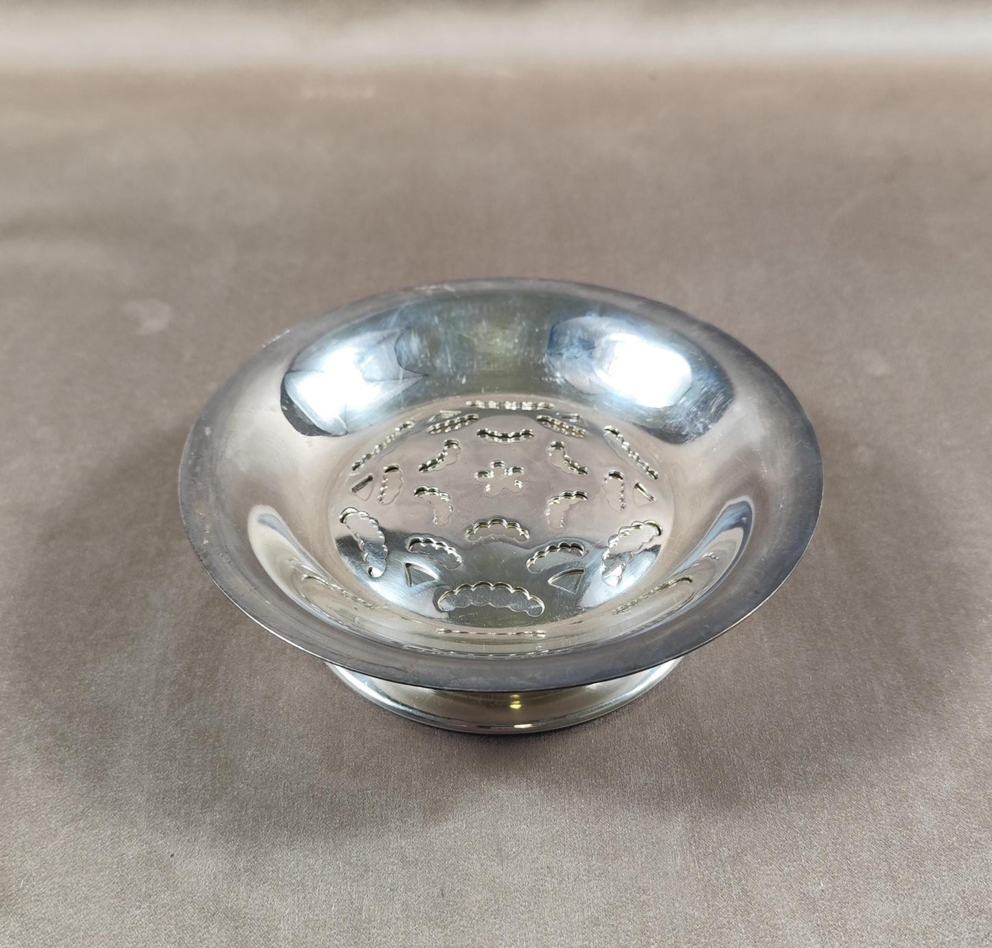 VERY RARE Moule à beurre Coquillor en métal argenté Poinçon d'Orfèvre Made in France Vintage 1950