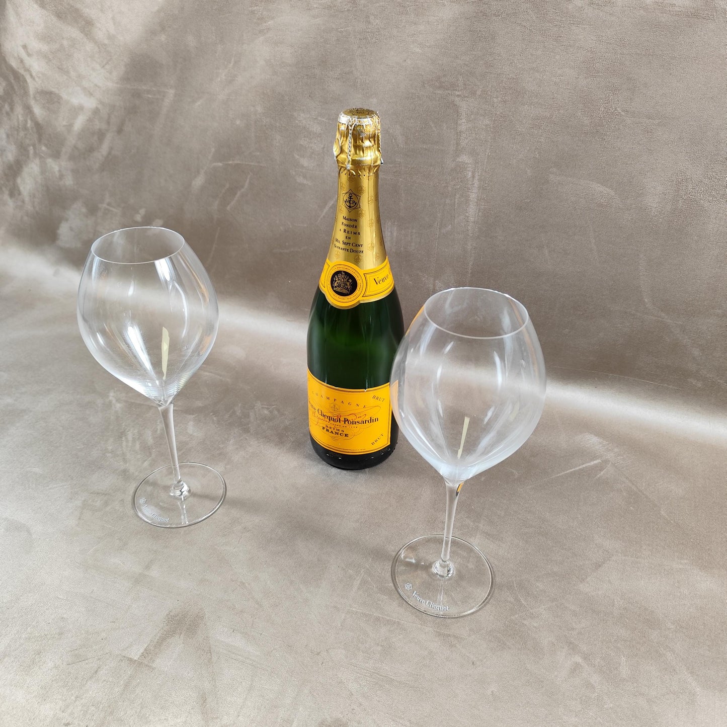 Coffret de 2 Flûtes Veuve Clicquot Ponsardin en cristal Made in France Vintage 1990