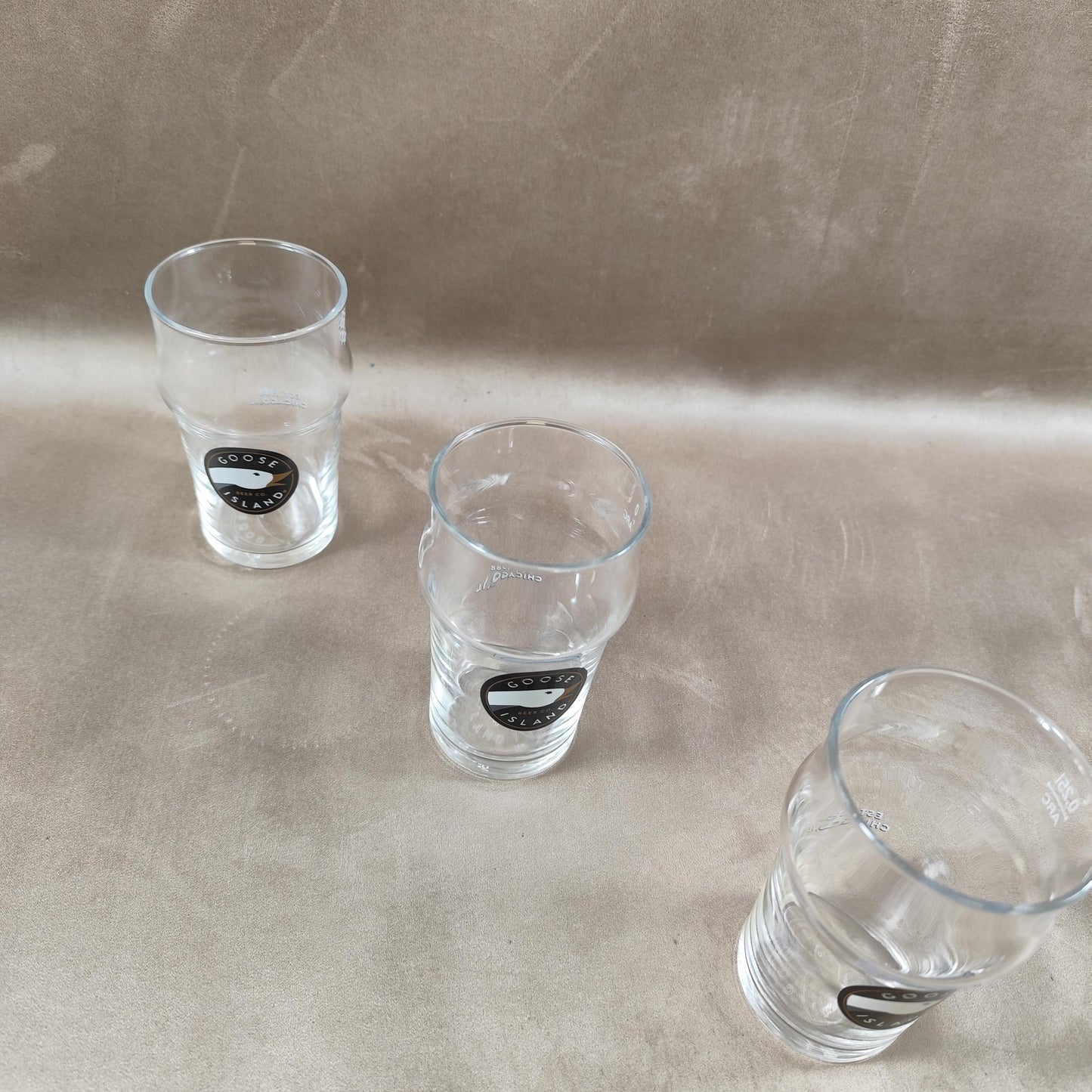 Lot de 6 verres à bière Goose Island en verre Made in France Vintage 1980